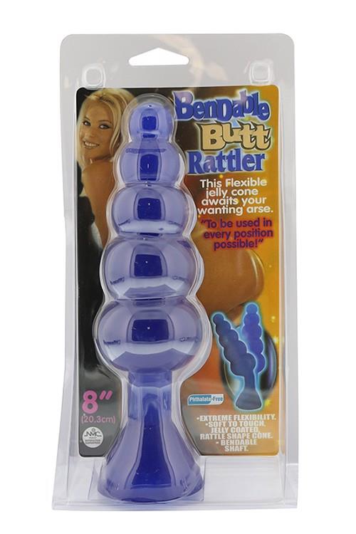 Lankstus analinis kaištis „Bendable Butt Rattler“ mėlynas