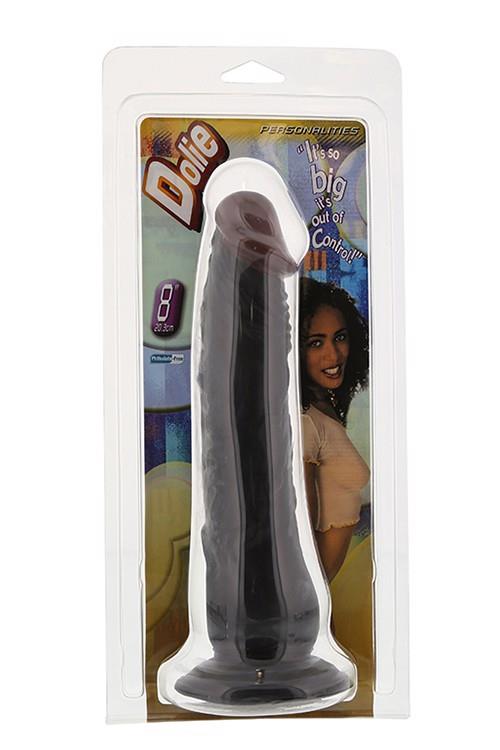 Realistiškas dildo „Dolie“ 20 cm, juodas, su prisisurbtuku