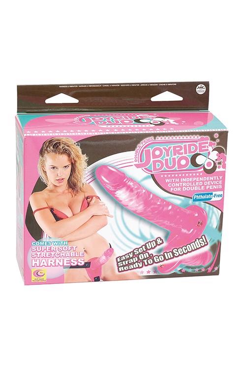 Strap-on rinkinys „Joyride Duo“ su dviem dildo, rožinis