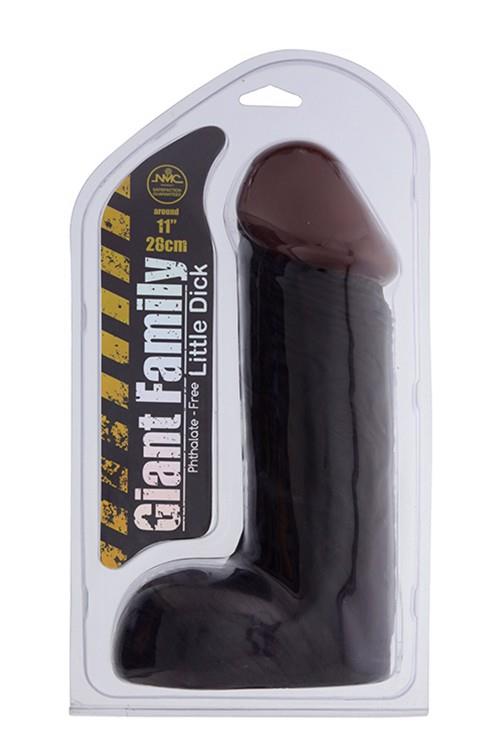 Didelis dildo „Giant Family Little Dick“ 28 cm, juodas