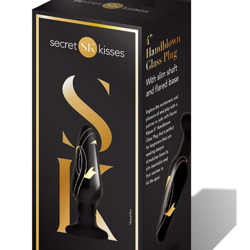 Secret Kisses stiklinis analinis kaištis 4" ilgio