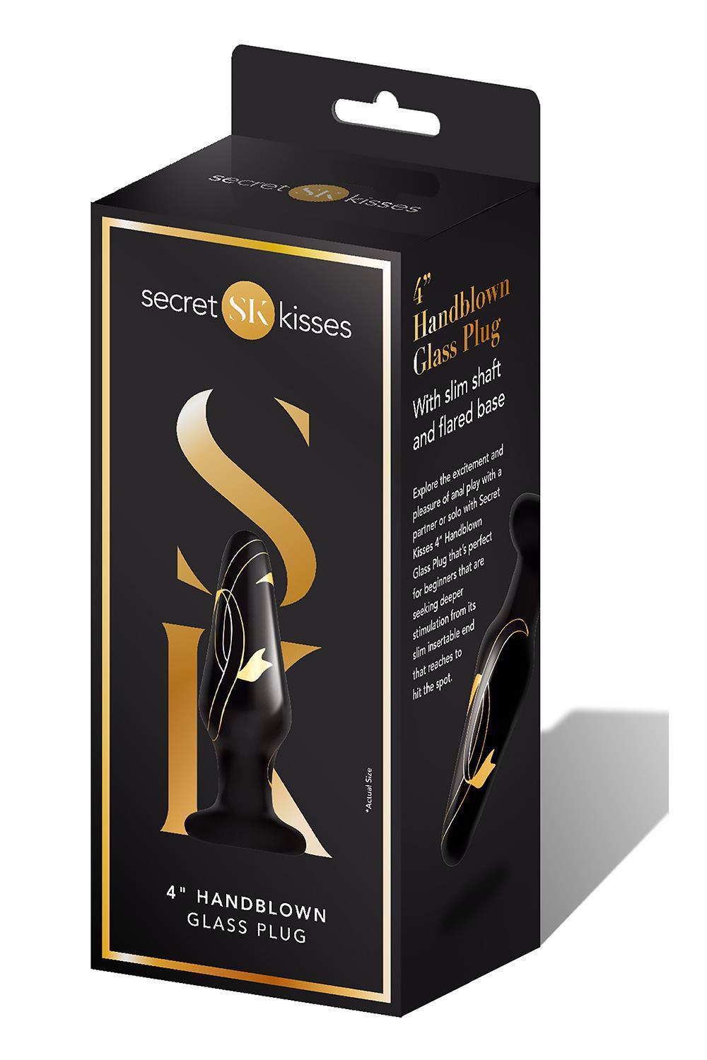 Secret Kisses stiklinis analinis kaištis 4" ilgio
