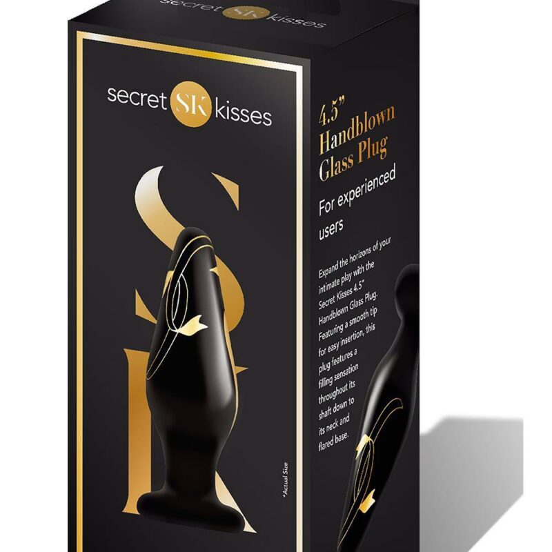 Secret Kisses stiklinis analinis kaištis 4.5" ilgio