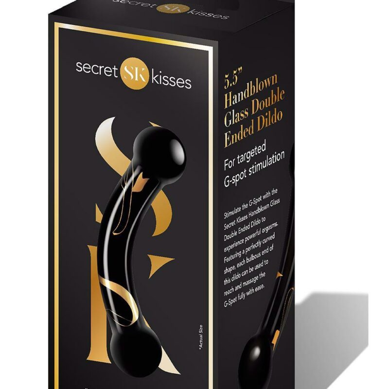 Secret Kisses rankų darbo stiklinis dildo