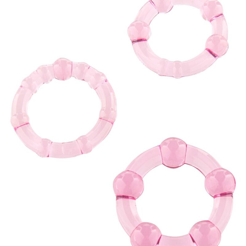 Stay Hard trijų rožinių penio žiedų rinkinys