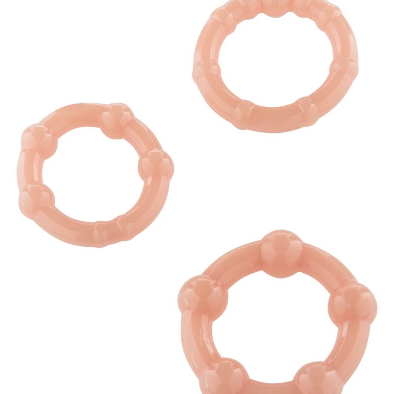 Stay Hard trijų kūno spalvos penio žiedų rinkinys