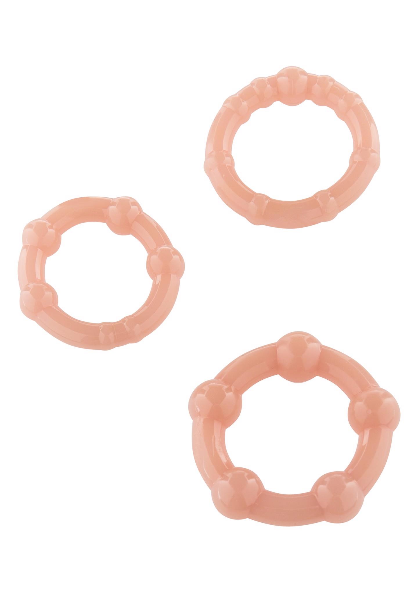 Stay Hard trijų kūno spalvos penio žiedų rinkinys