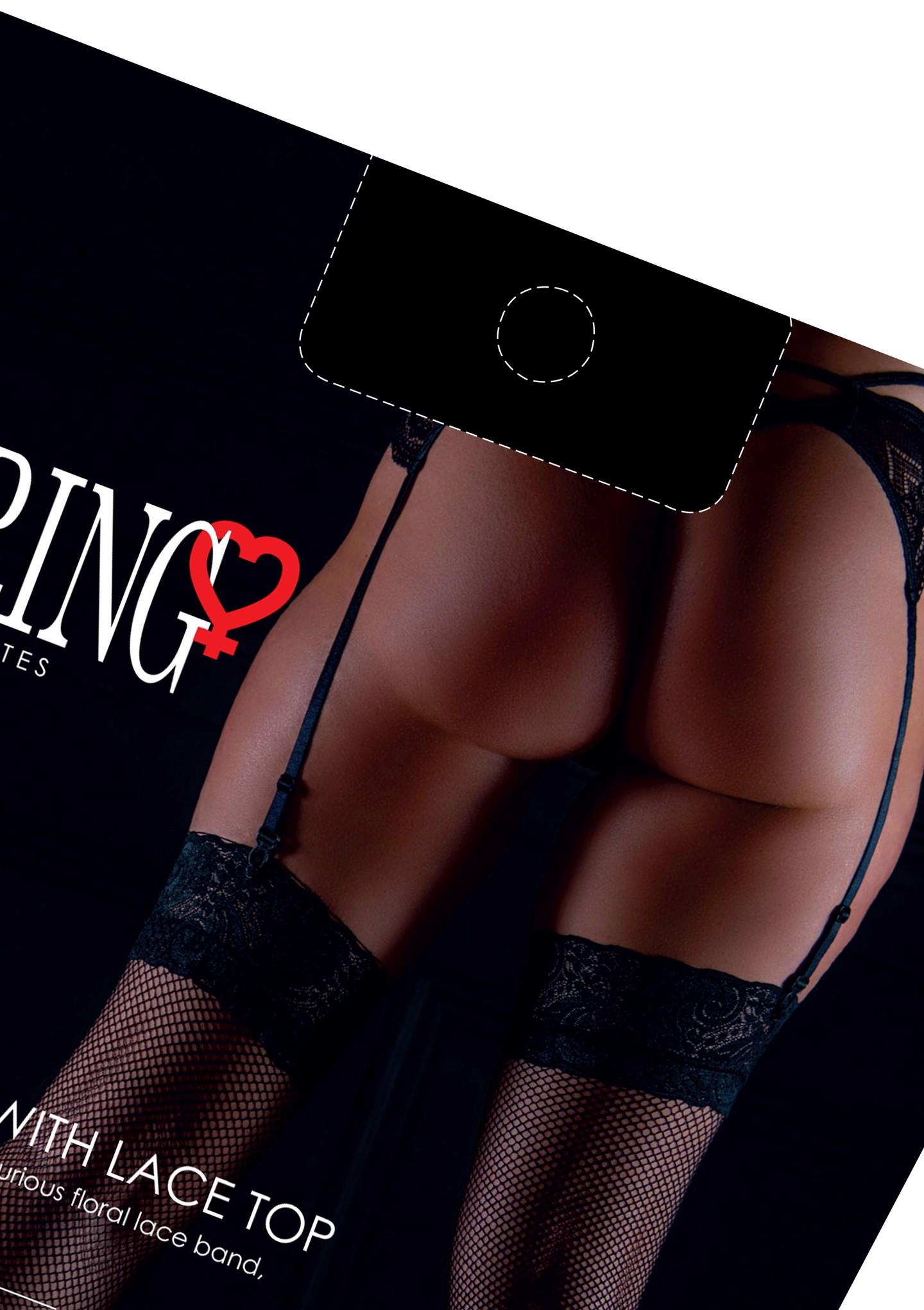 Nėriniuotos tinklinės pėdkelnės su juostele, juodos - Image 10