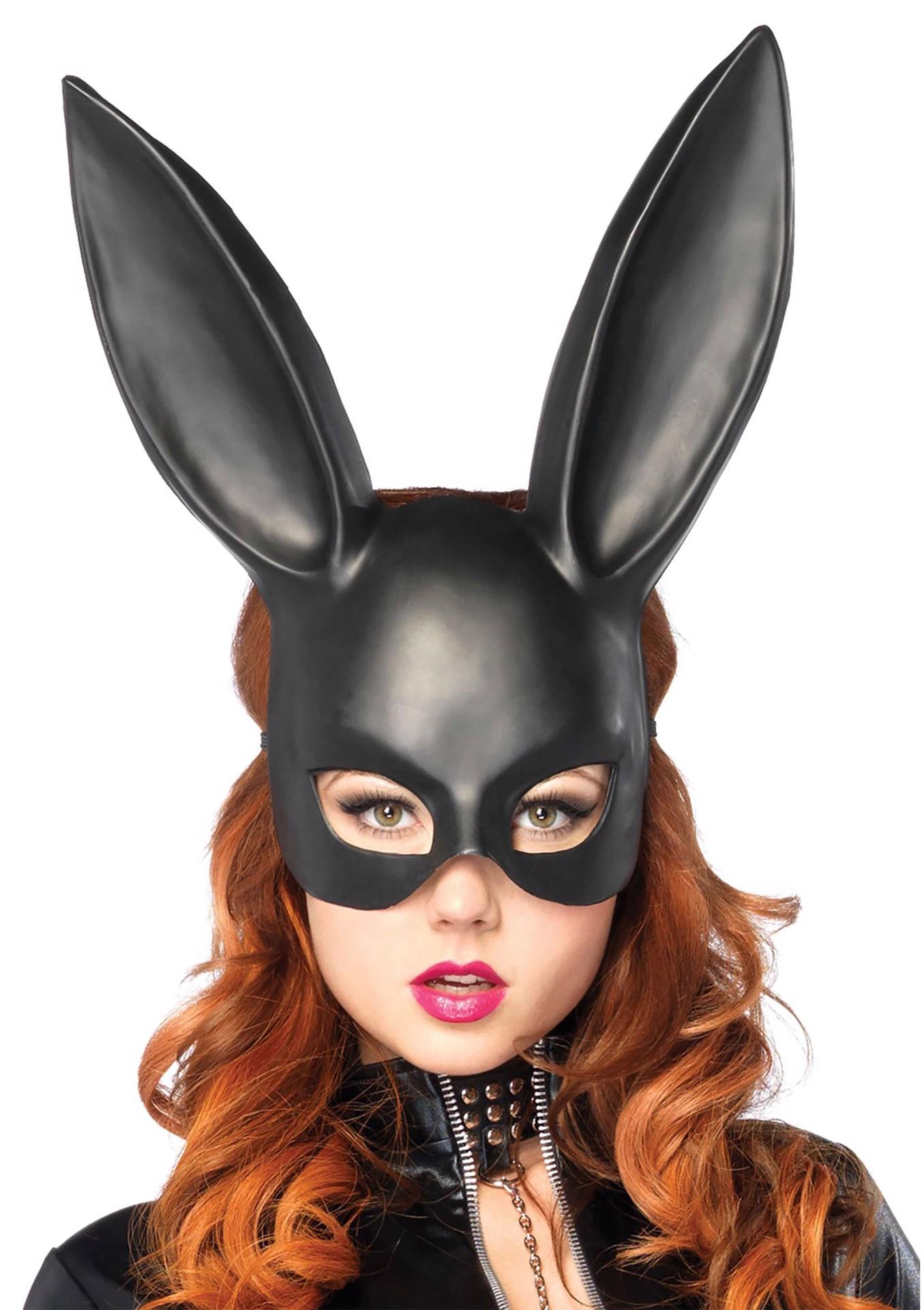 Masquerade Rabbit Mask Black - Image 2