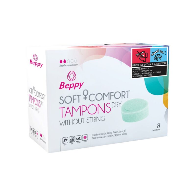Beppy Soft + Comfort DRY tamponai be virvelės, 8 vnt.