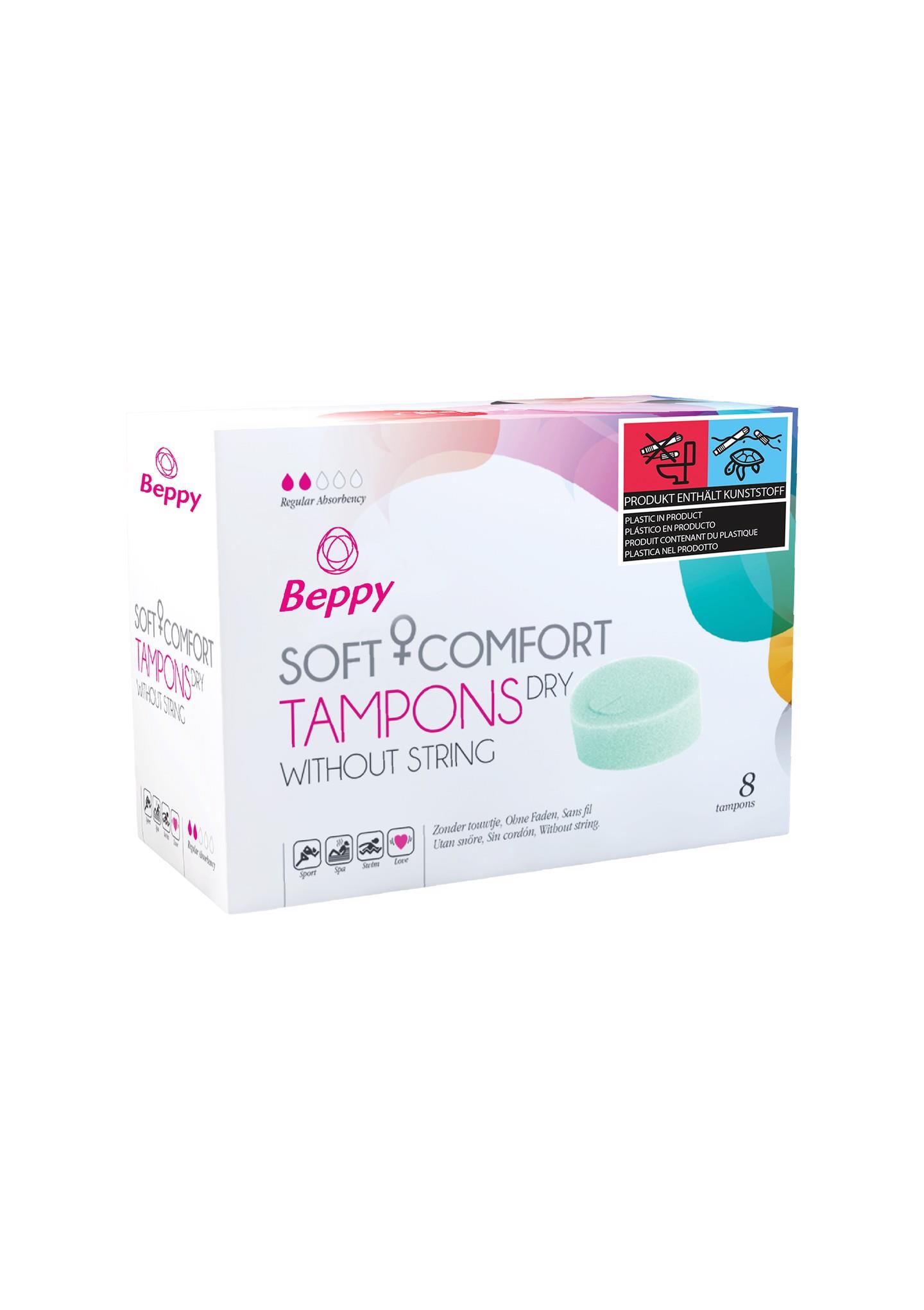 Beppy Soft + Comfort DRY tamponai be virvelės, 8 vnt.