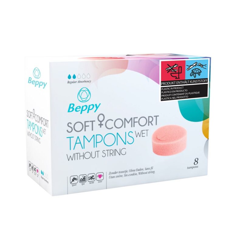 Beppy Soft + Comfort WET tamponai su lubrikantu, 8 vnt.