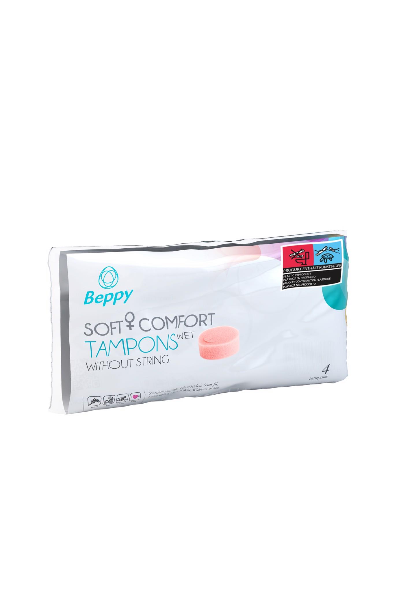 Beppy Soft + Comfort WET tamponai su lubrikantu, 4 vnt.