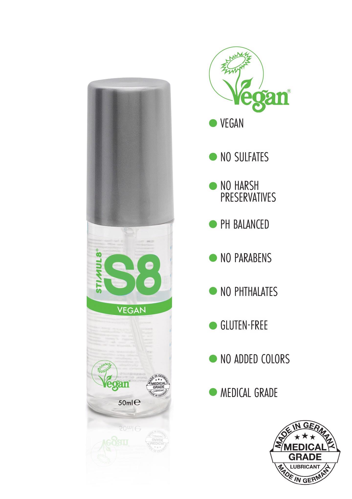S8 Vegan veganiškas vandens pagrindo lubrikantas 50 ml Natural - Image 2