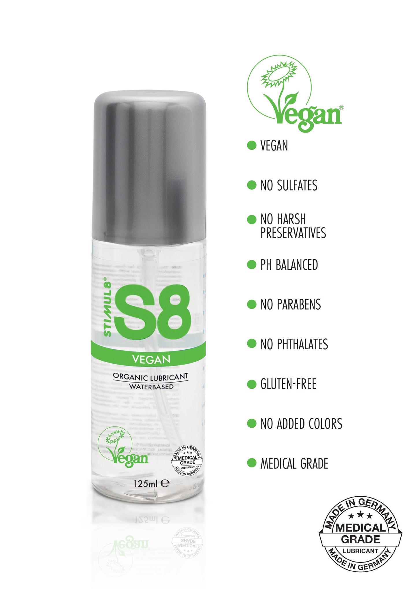 S8 Vegan veganiškas vandens pagrindo lubrikantas 125 ml Natural - Image 2