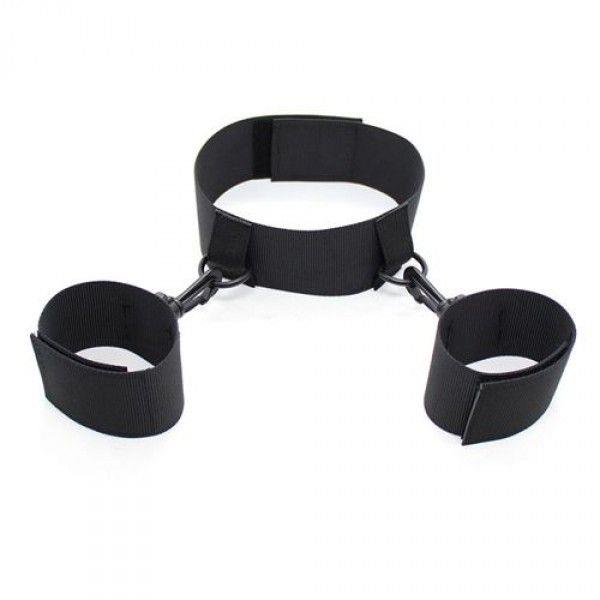 Wiązania-Costrittivo Easy Cuffs Collar Arms Restraint black – BDSM suvaržymai