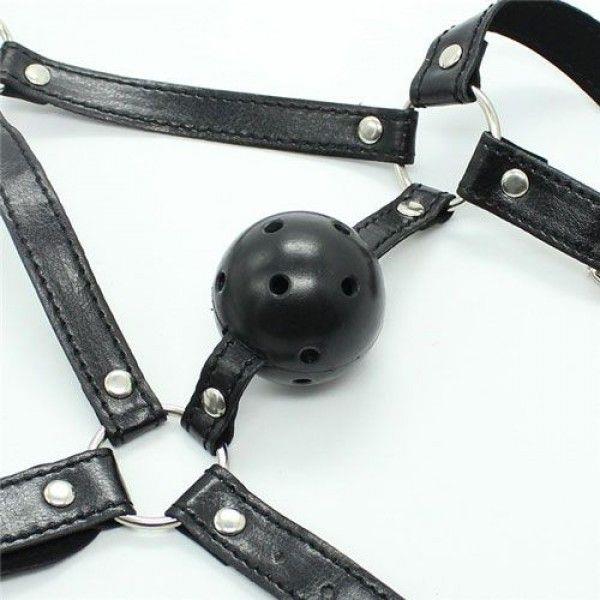 Knebel-Imbracatura Viso con morso Head Harness+Ball Gag – BDSM suvaržymai - Image 3