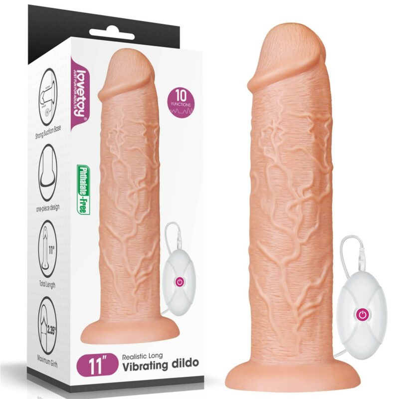 Vibruojantis dildo Realistiškas Long (11″)