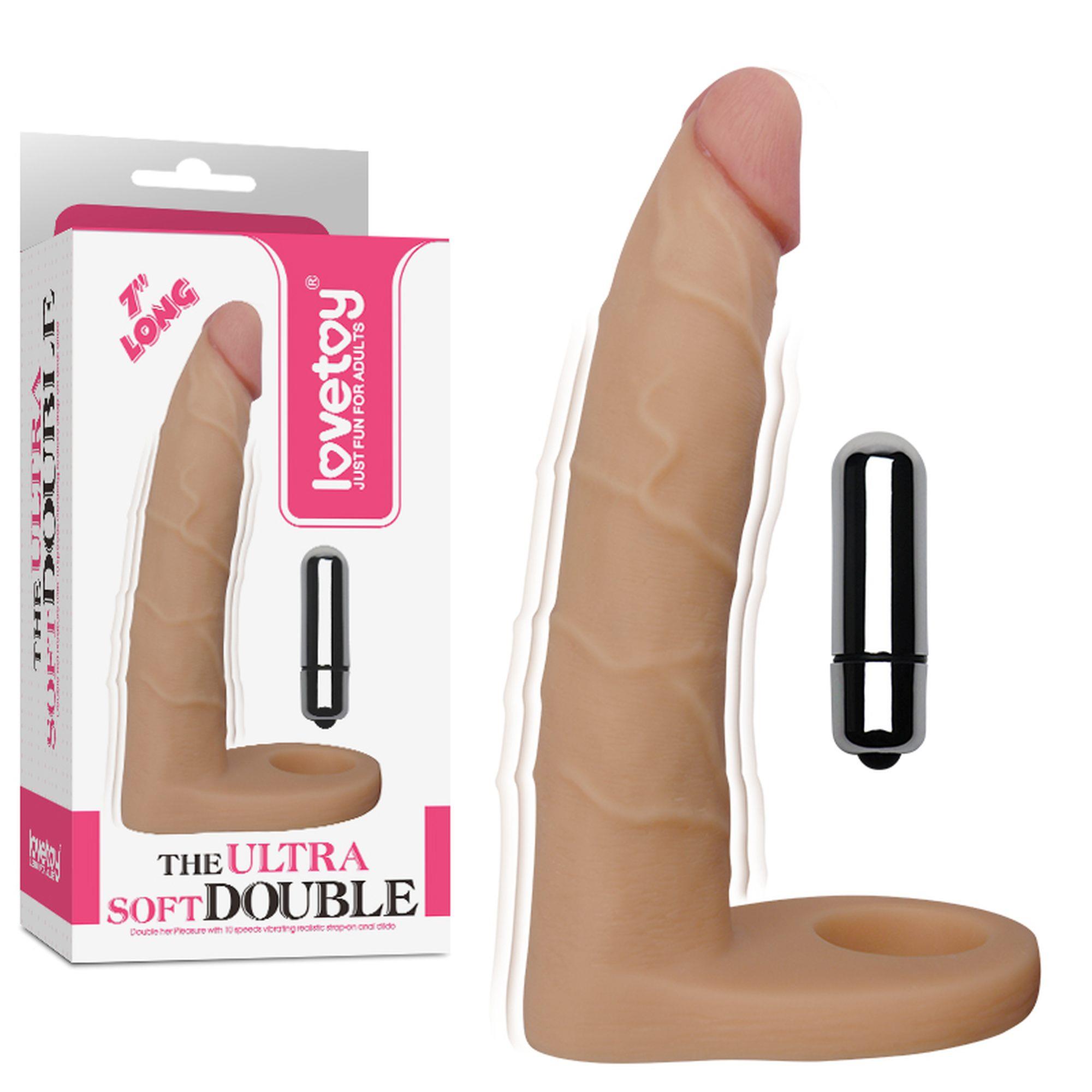 Dvigubas vibruojantis dildo Ultra Soft Double (7″)