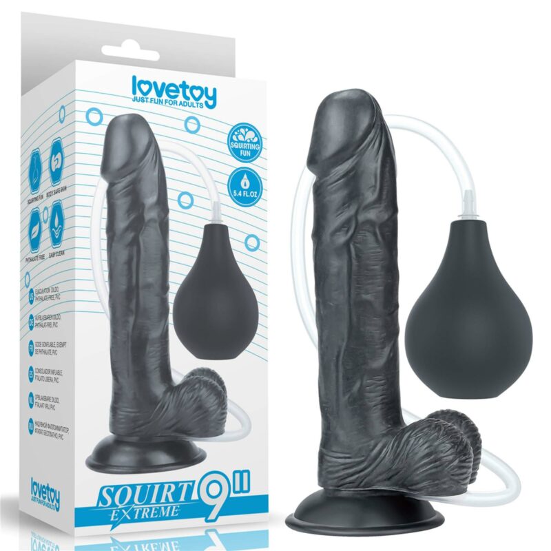 Dildo su squirto efektu Squirt Extreme (9″) (juodas)