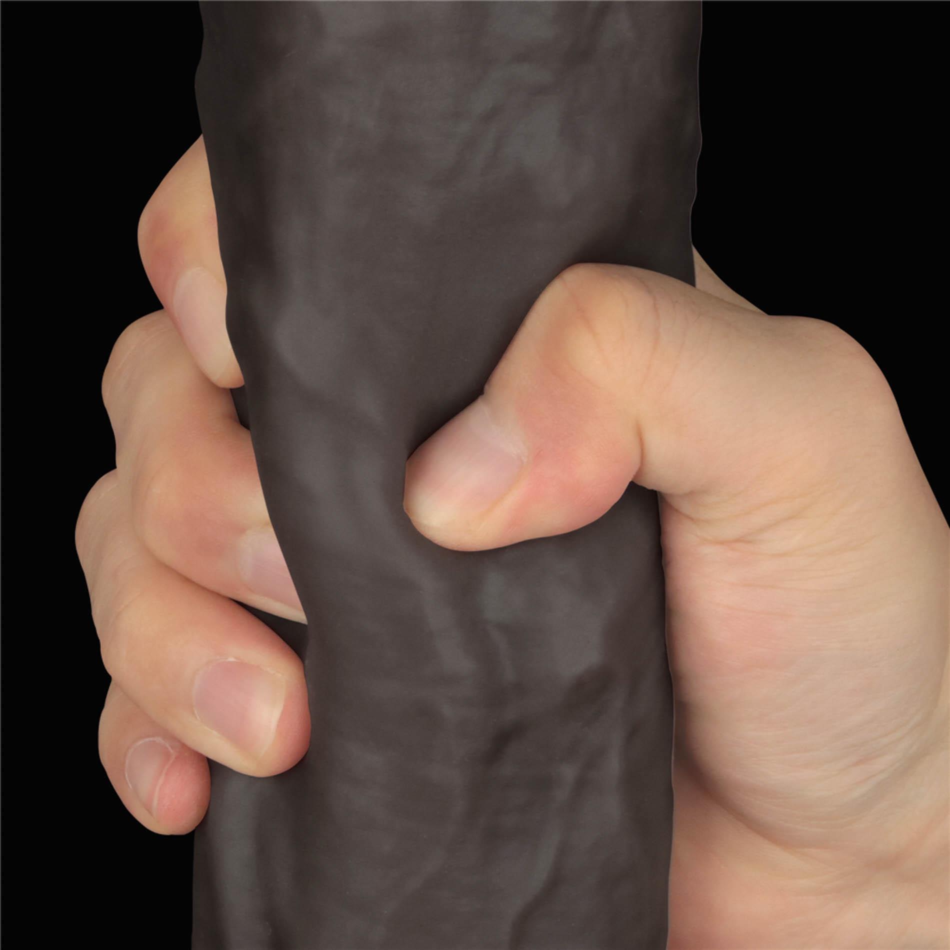 Silikoninis realistiškas dildo 36.8 cm (juodas) - Image 7