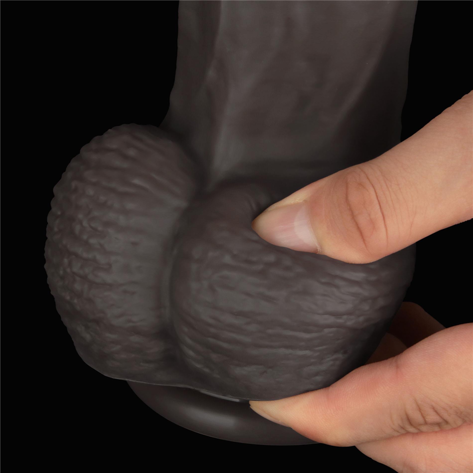 Silikoninis realistiškas dildo 36.8 cm (juodas) - Image 6