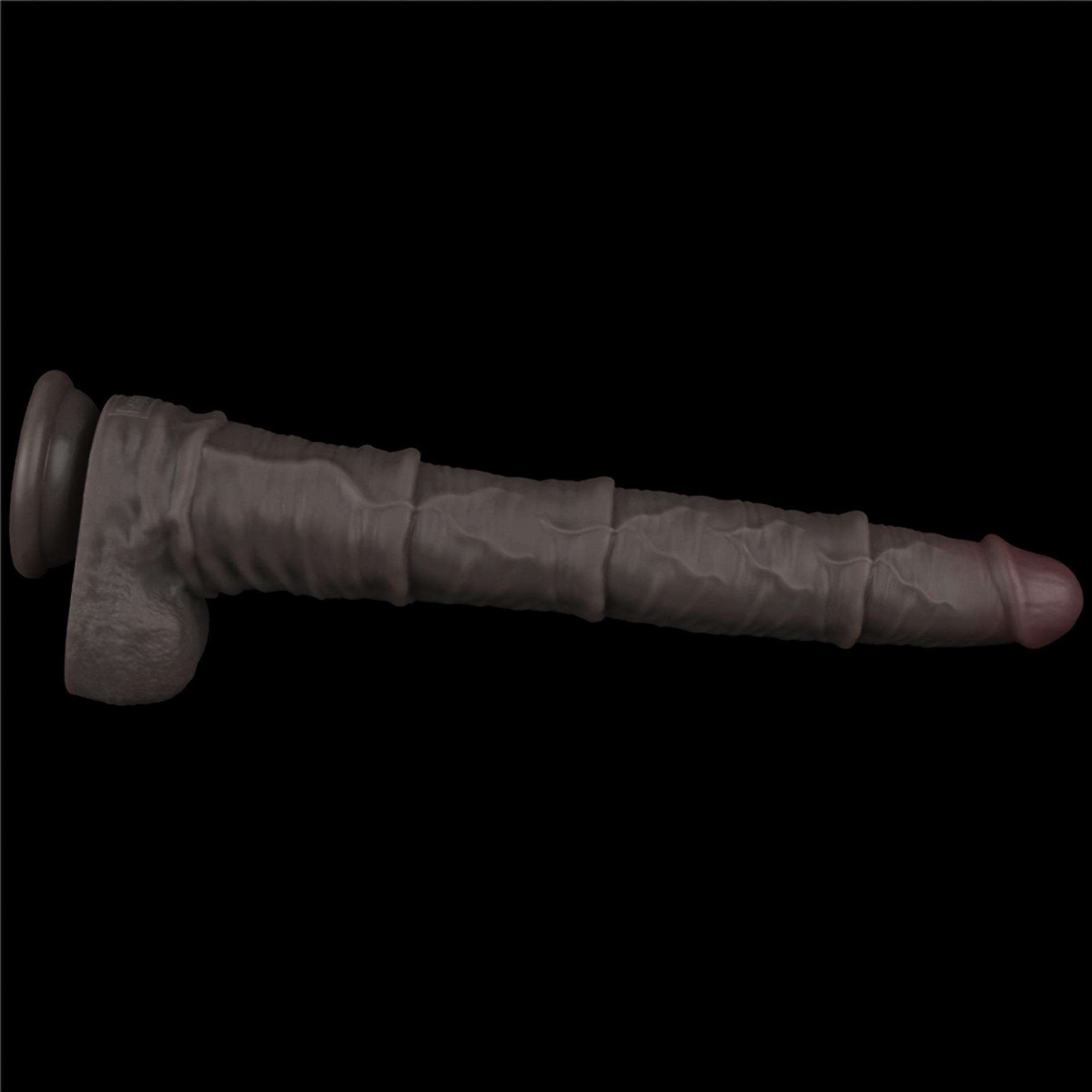 Silikoninis realistiškas dildo 40.6 cm (juodas) - Image 10