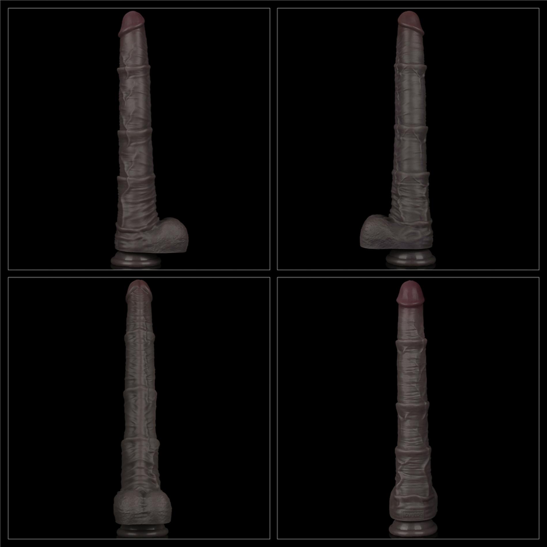 Silikoninis realistiškas dildo 40.6 cm (juodas) - Image 2
