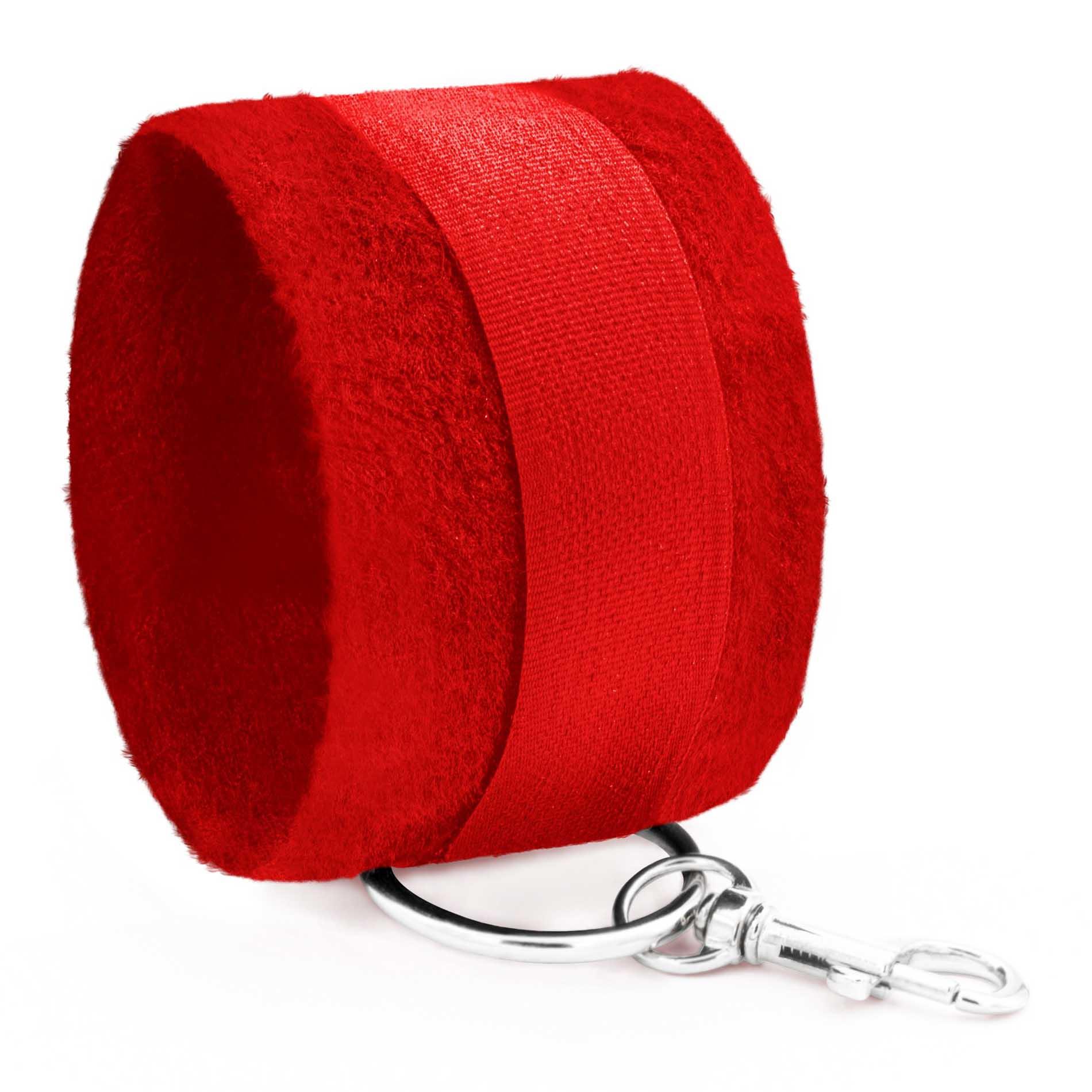 TOUGH LOVE VELCRO HANDCUFFS WITH EXTRA 40CM CHAIN CRUSHIOUS RED – BDSM suvaržymai - Image 5