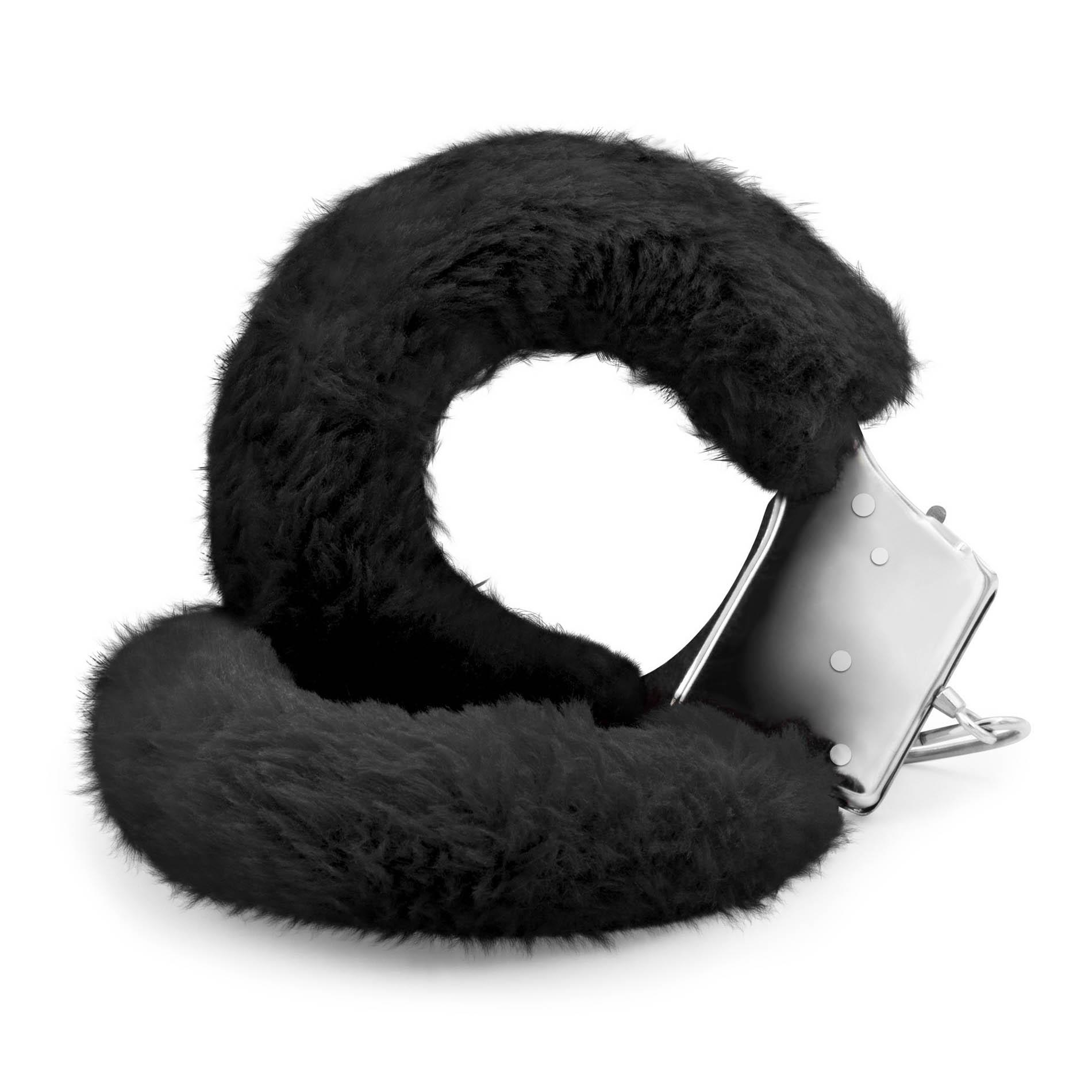 LOVE CUFFS FURRY HANDCUFFS CRUSHIOUS BLACK – BDSM suvaržymai