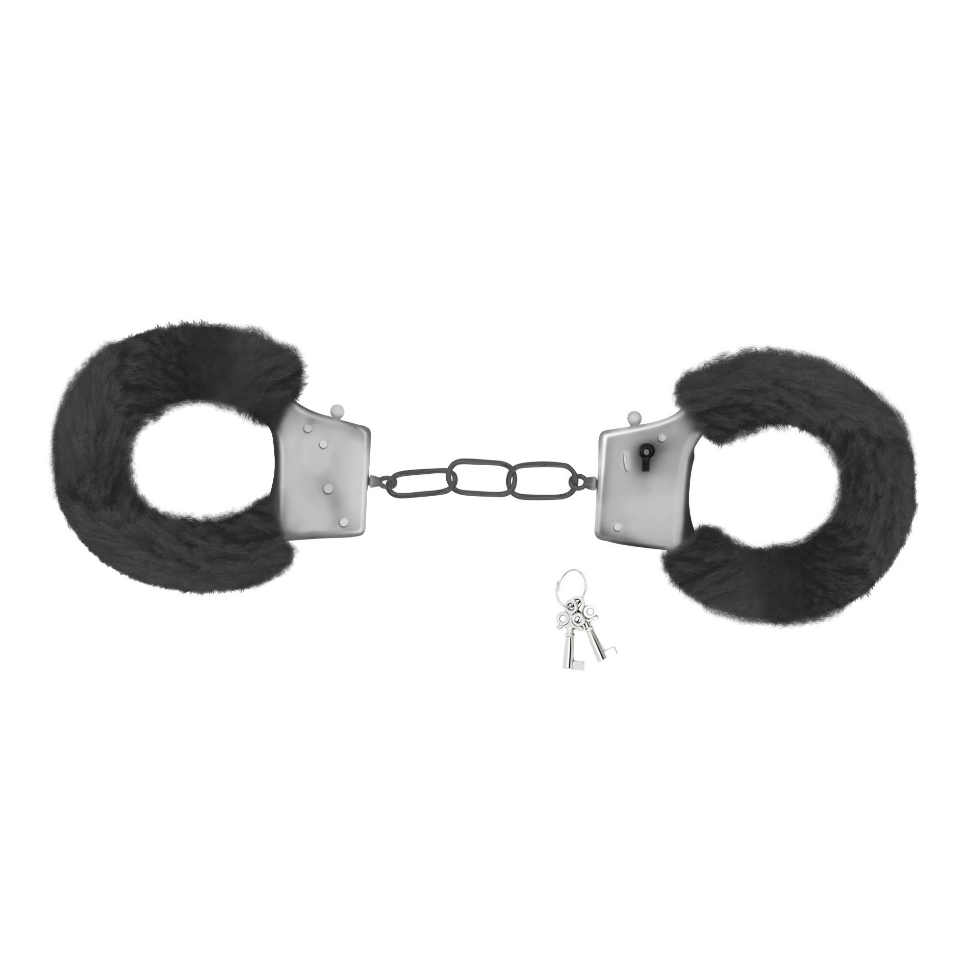 LOVE CUFFS FURRY HANDCUFFS CRUSHIOUS BLACK – BDSM suvaržymai - Image 2