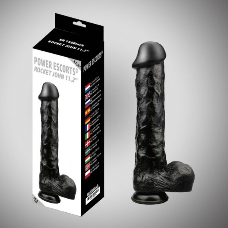 Realistiškas dildo 28,5 cm (juodas)