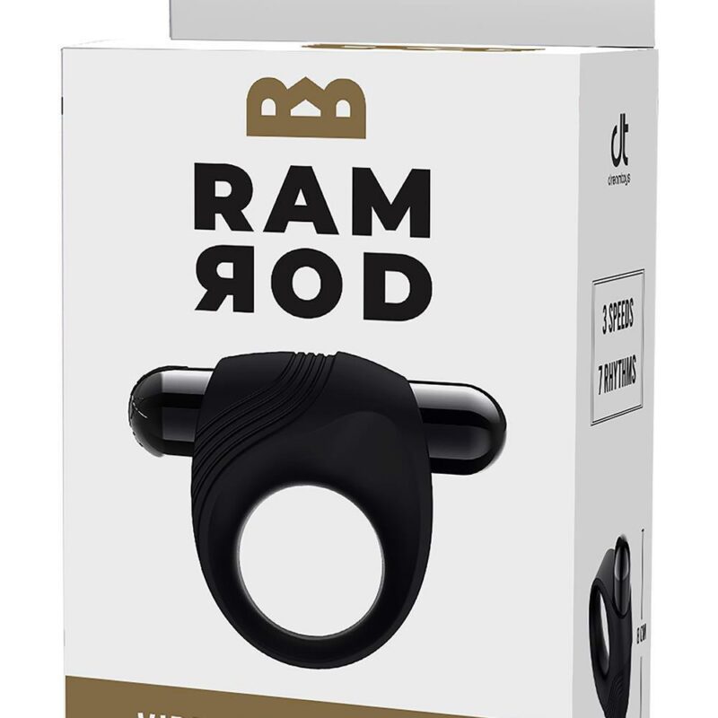 RAMROD Vibruojantis penio žiedas su didele kulka (Juodas)