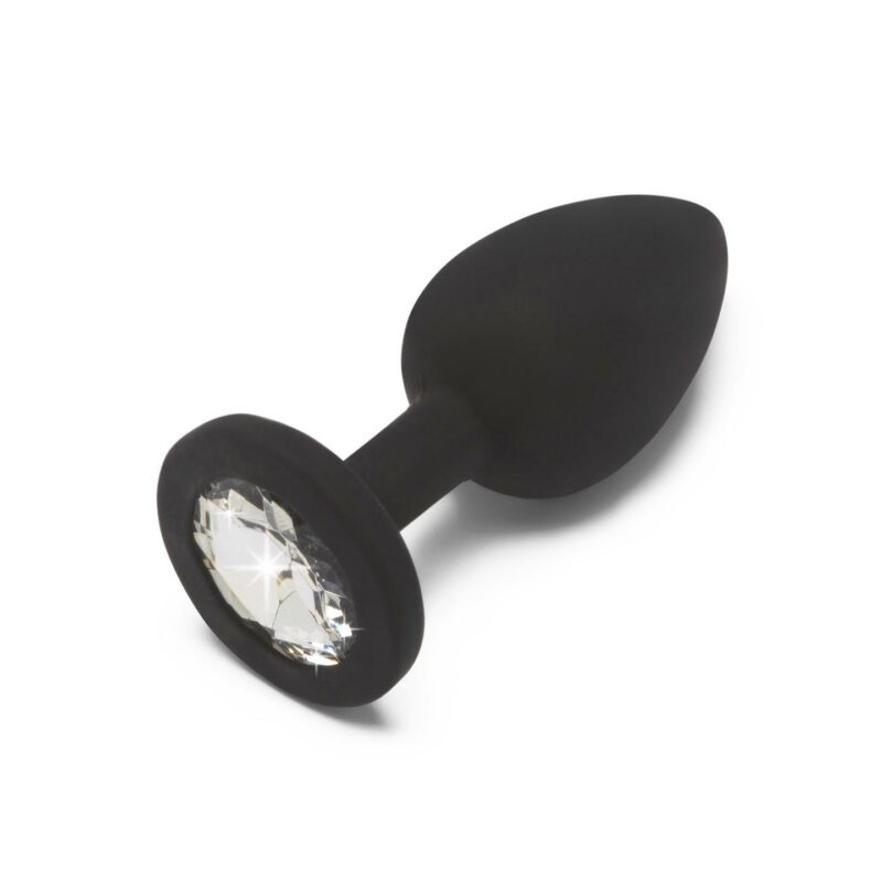 Diamond Booty Jewel – analinis kamštis su kristalu (Mažas, Juodas)
