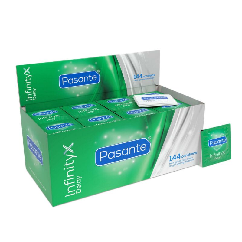 Pasante Delay Infinity ilgo veikimo prezervatyvai (144 vnt.)
