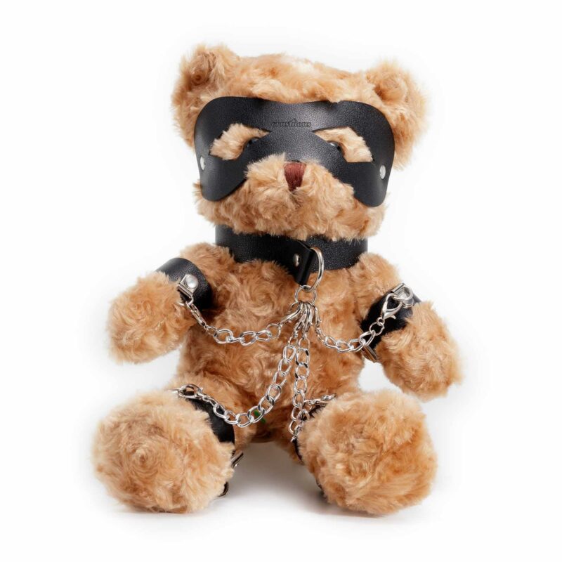 Crushito Bondage Bear – pliušinis BDSM meškiukas (juodas)