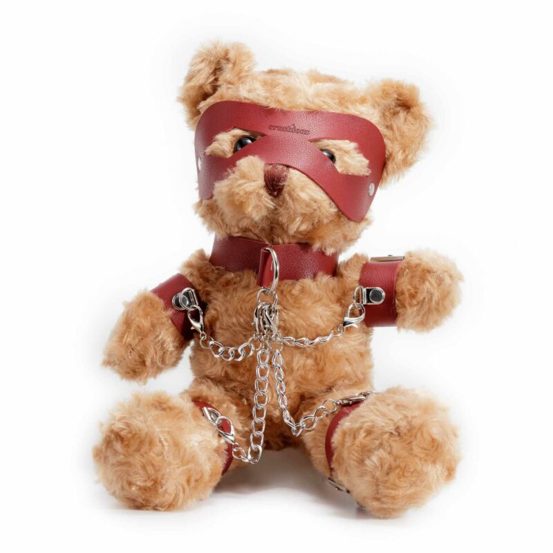 Crushito Bondage Bear – pliušinis BDSM meškiukas (raudonas)