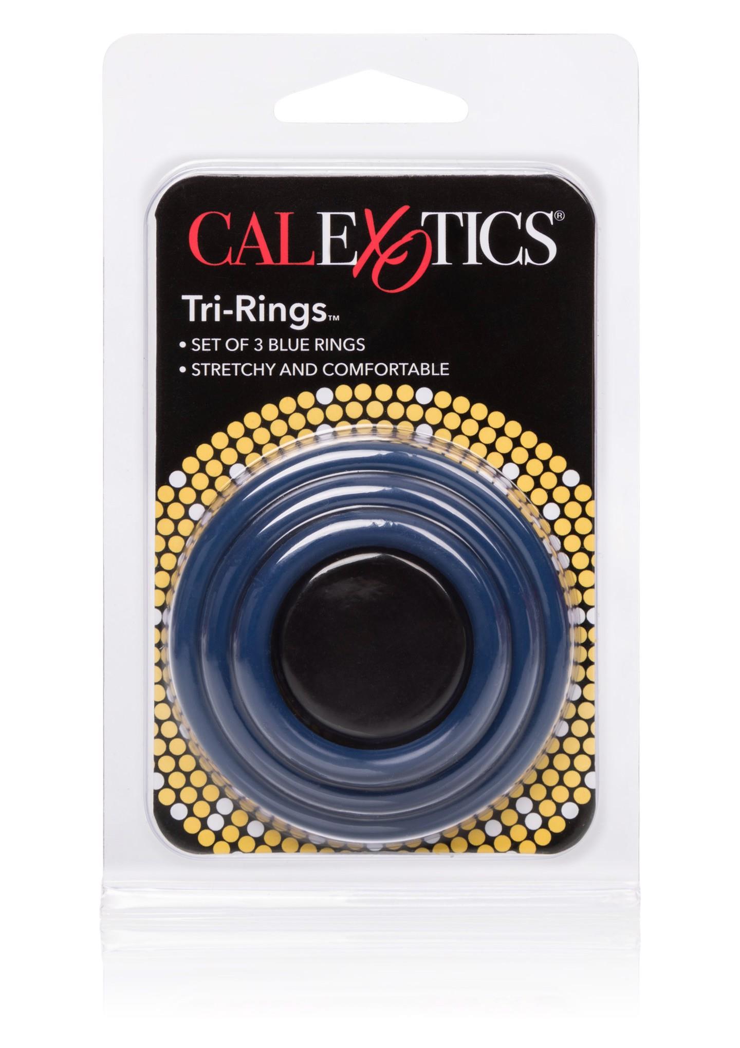 Erekcijos žiedų rinkinys „Tri-Rings Blue“ (mėlyni) - Image 2