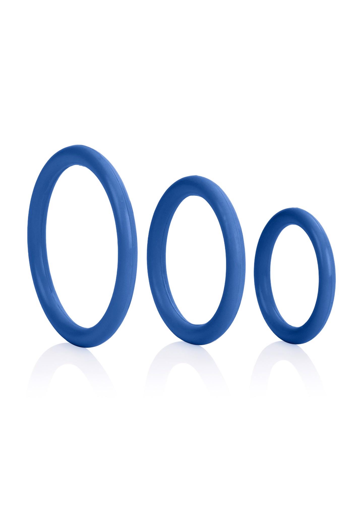 Erekcijos žiedų rinkinys „Tri-Rings Blue“ (mėlyni) - Image 4