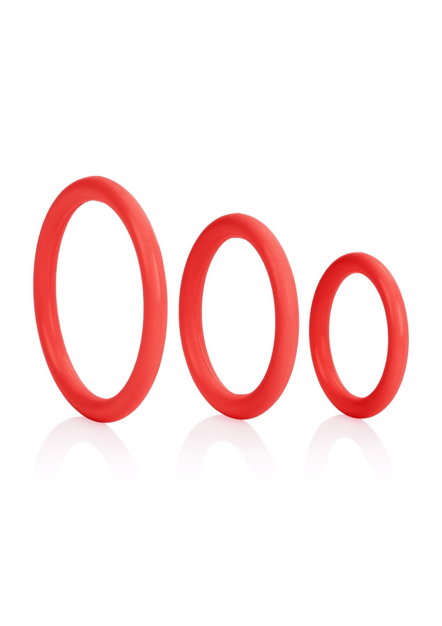 Erekcijos žiedų rinkinys „Tri-Rings Red“ (raudoni) - Image 8