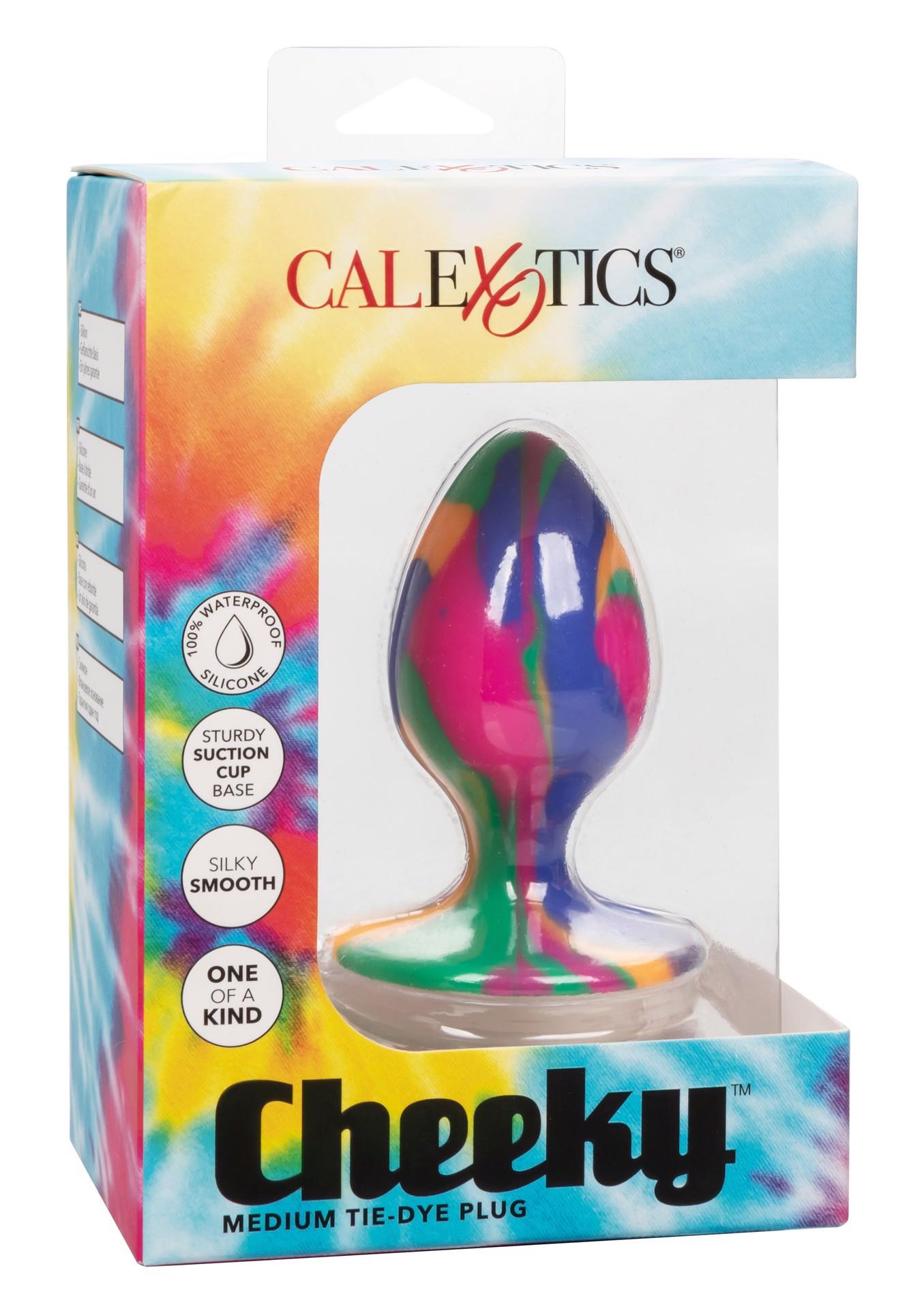 Cheeky Tie-Dye – spalvotas silikoninis analinis kamštis su siurbtuku - Image 2