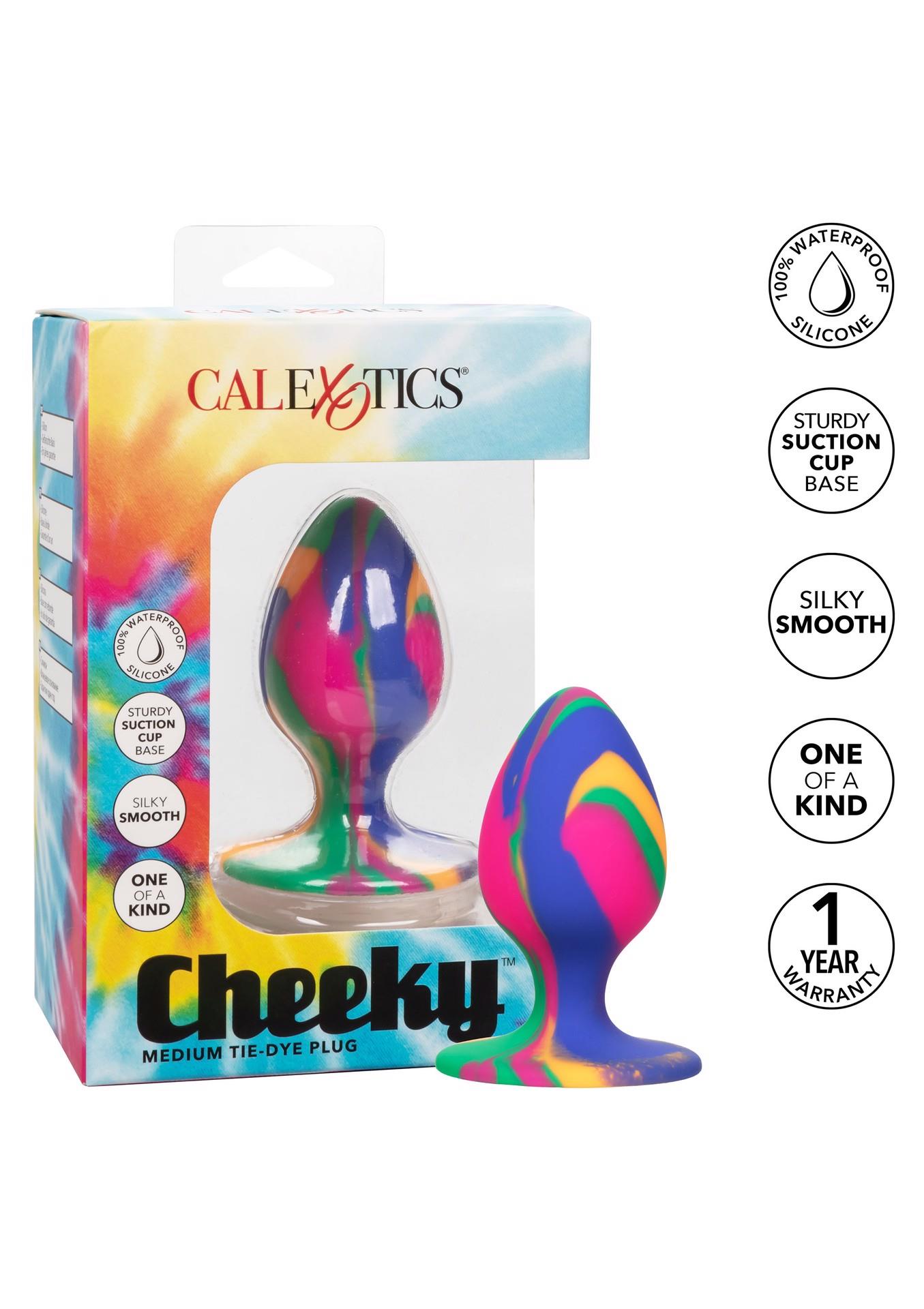 Cheeky Tie-Dye – spalvotas silikoninis analinis kamštis su siurbtuku - Image 4