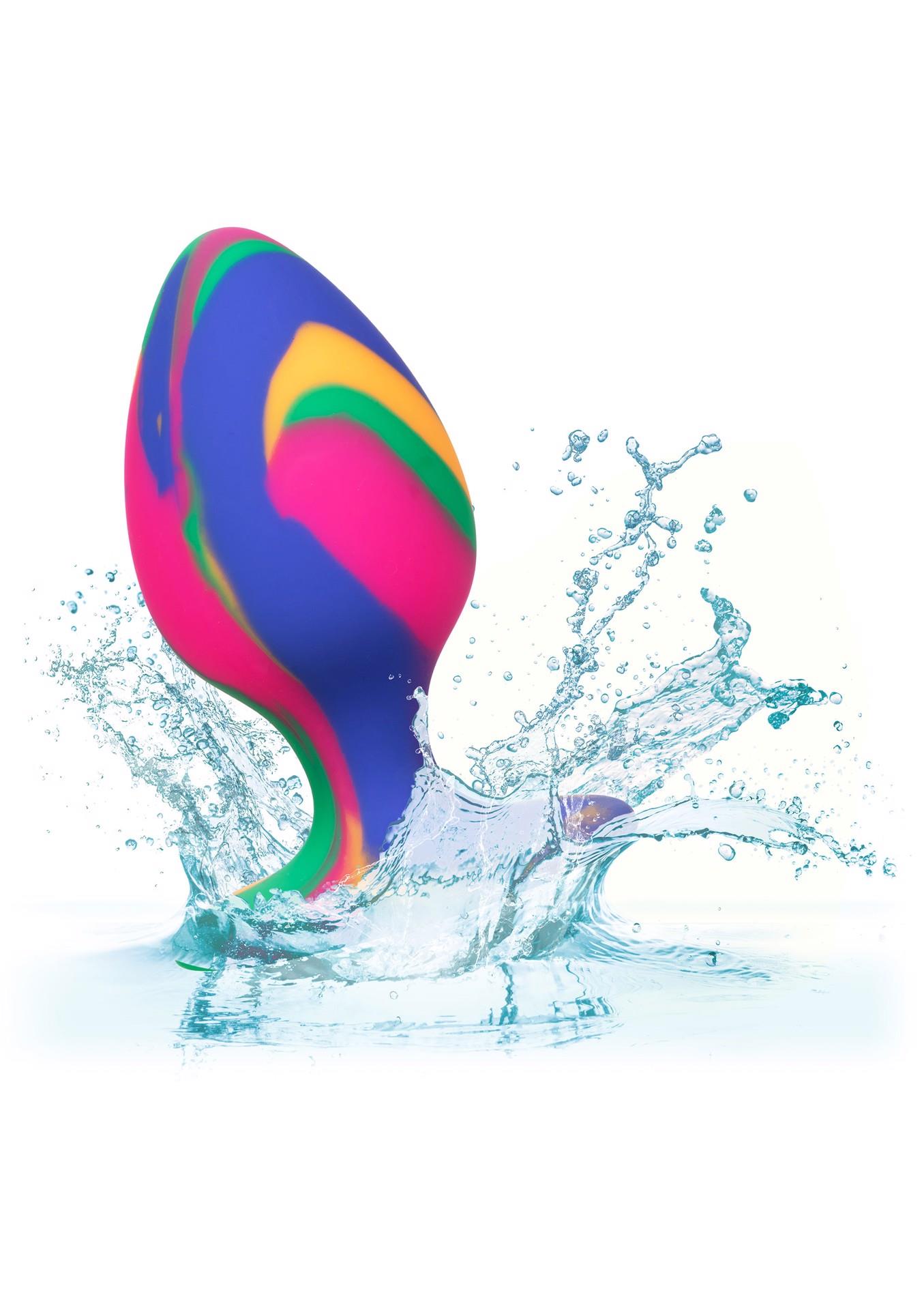 Cheeky Tie-Dye – spalvotas silikoninis analinis kamštis su siurbtuku - Image 6