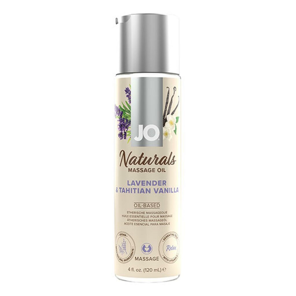 System JO Naturals masažo aliejus (Levandos/Vanilė, 120 ml)