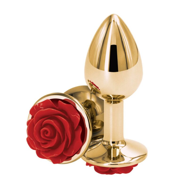 Rose Buttplug Small – analinis kamštis su raudona rože (mažas)