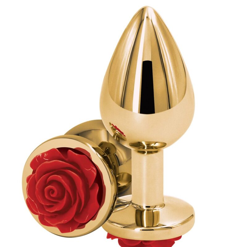 Rose Buttplug Medium – analinis kamštis su raudona rože (vidutinis)