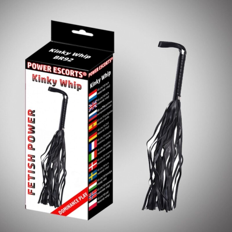 Kinky Whipp juodas fetišo burtas (45 cm)