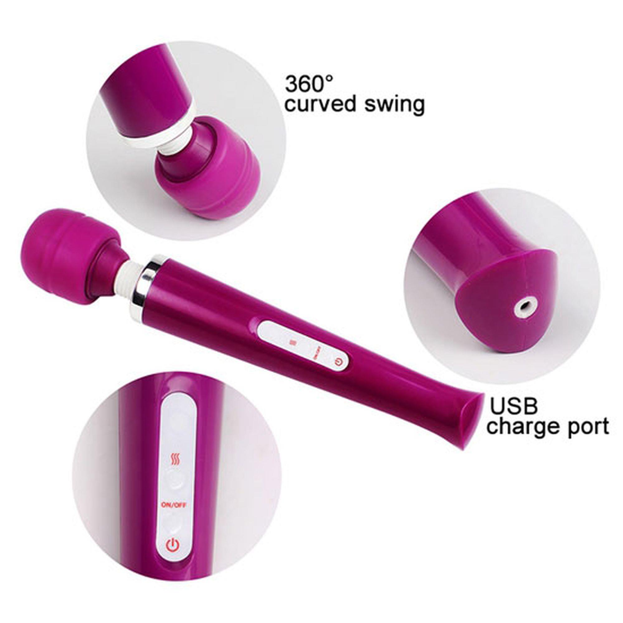 Magic Massager Wand – galingas vibromasažuoklis (Baltas, USB) - Image 9