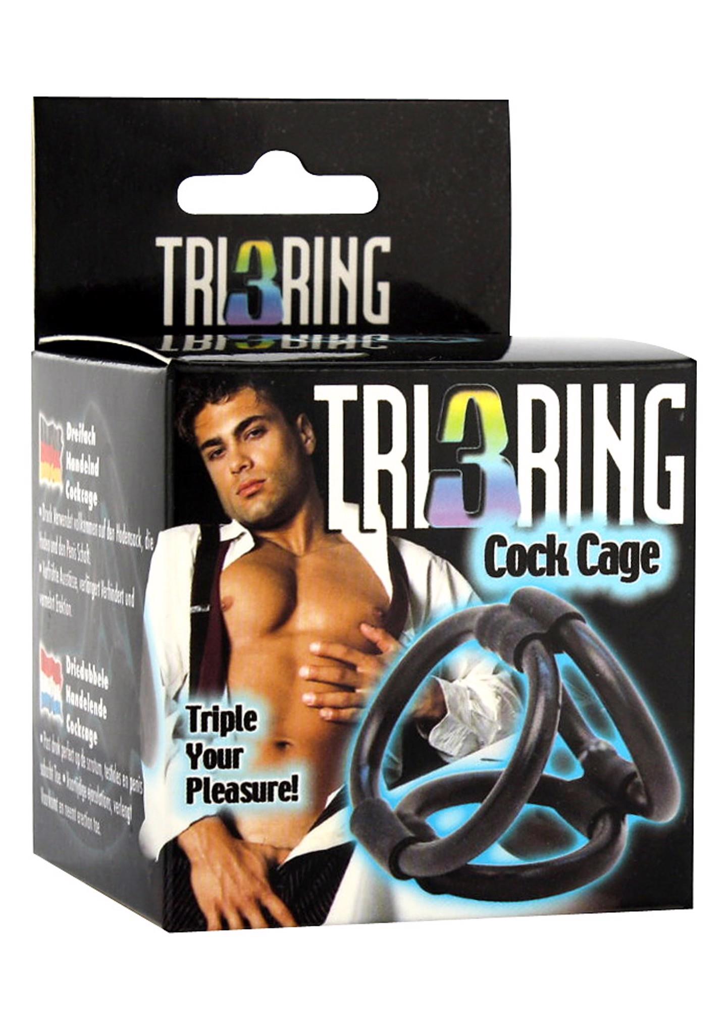 Tri Ring Cock Cage Black - Image 2