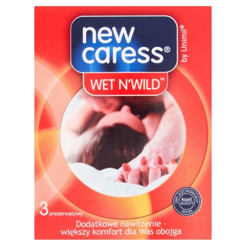 New Caress Wet N' Wild – drėkinantys prezervatyvai (3 vnt.)